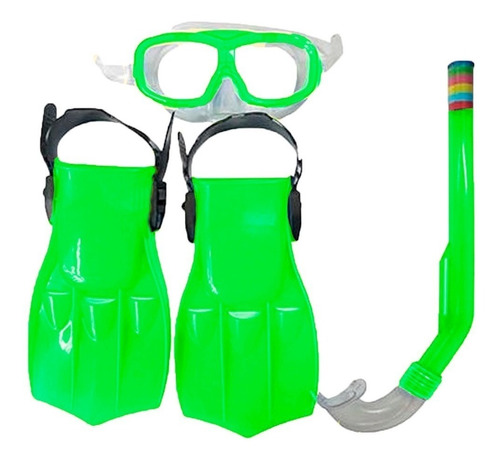 Kit Mergulho Snorkel Pé De Pato Infantil Piscina Mergulhador