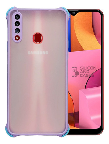 Carcasa Para Samsung A20s Borde Color Antigolpe Protege Cam