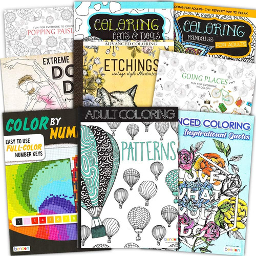 Paquete De Libros De Colorear Para Adultos Con 10 Libros De