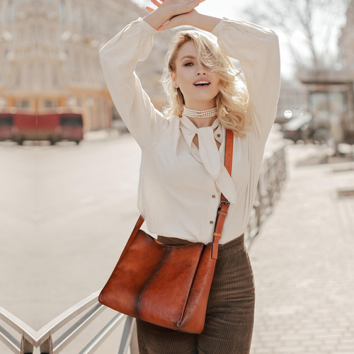 Heshe Bolsos De Cuero Genuino Suave Para Mujer Bolsos De Hom