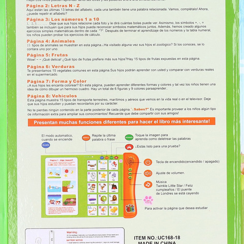 Libro De Sonidos Para Aprender Español, Lenguaje Electrónico