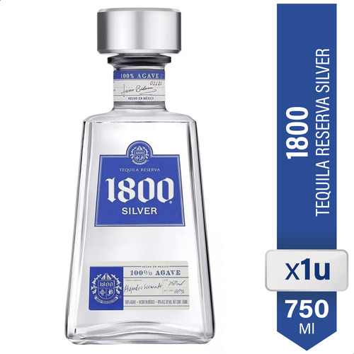Tequila Reserva 1800 Silver Agave Origen Mexico - 01almacen