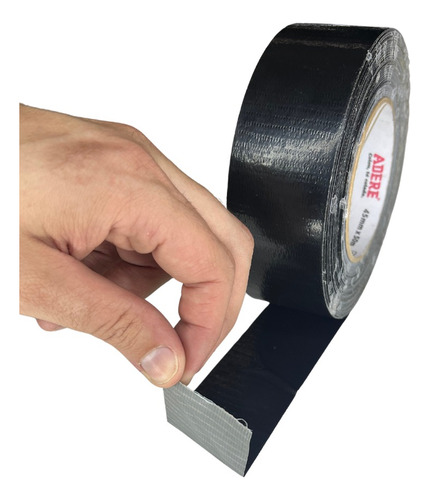 Kit Com 7 Fita Adesiva Multiuso Silver Tape Prata 50x5 Preto Lisa