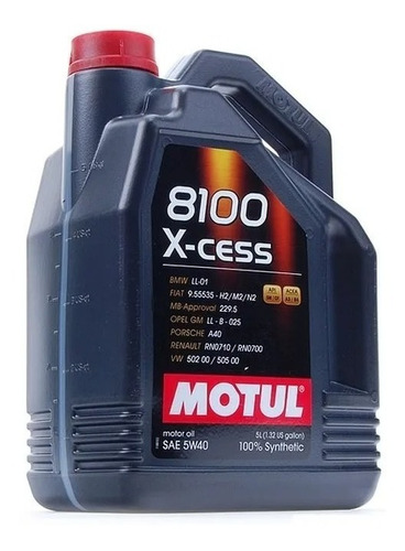 Imagen 1 de 7 de Nuevo Aceite Sintético 100% Motul 5w40 8100 5 Lt + Silicona