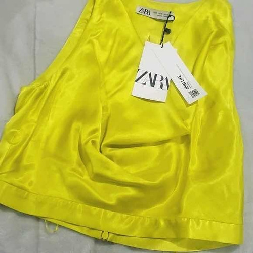 Camisa Marca Zara Dama Color Limon Xs