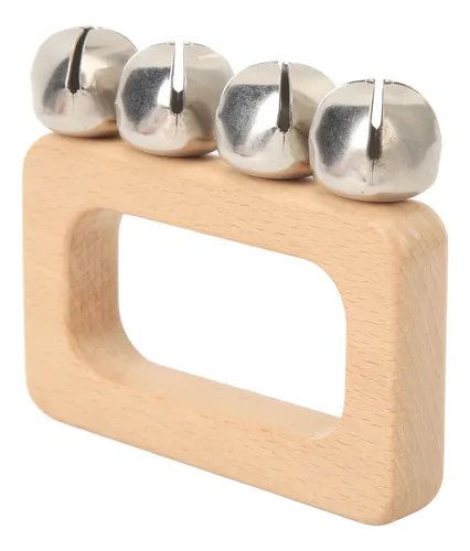 Campanas De Mano Con 5 Cascabeles, Música Con Mango De Mader