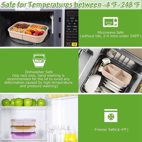 Recipientes De Almuerzo Bento Boxes Para Adultos Con 3 Compa