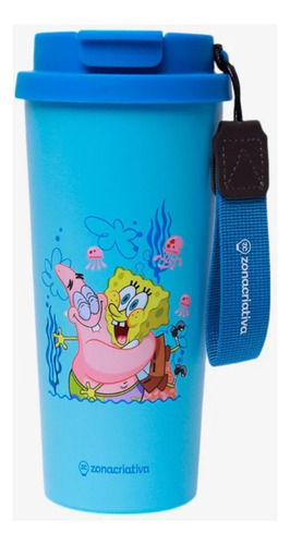 Copo Baker Bob Esponja Zona Criativa Presente Fofo 500 Ml Cor Azul