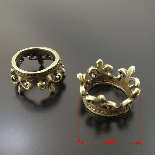 Anillo Mid Corona Rey Reina Bronce Flor De Lis