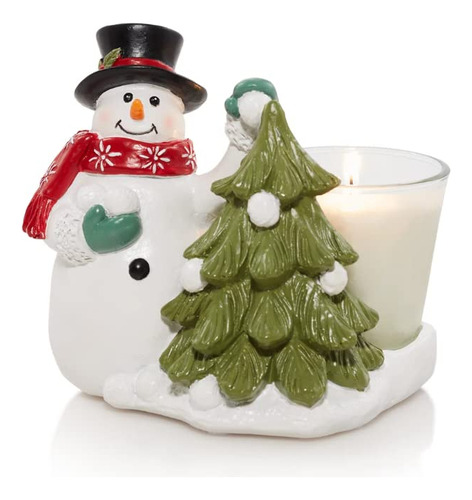 Candle Juego Vela Votiva Muñeco Nieve Arbol 2 Pan