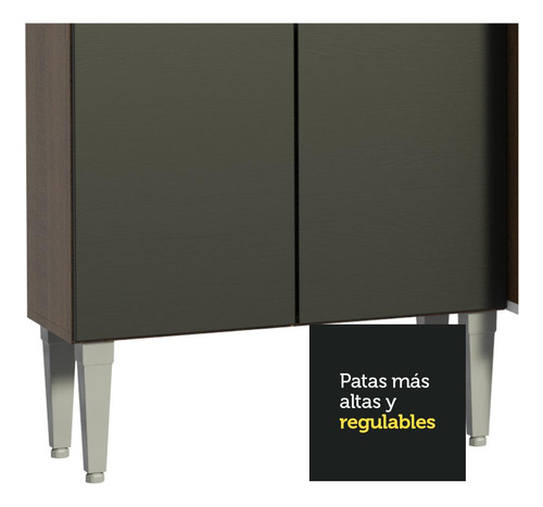 Cocina Integral Completa Madesa Emilly Fit Con Tarja Rn Color Marrón/Negro