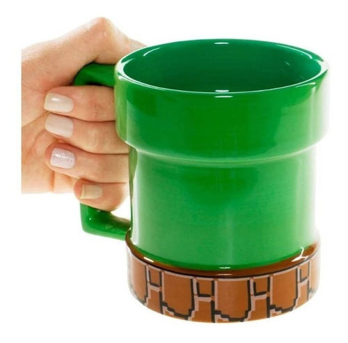 Taza 3d Mario Bros - Tubería 400ml Nuevo 