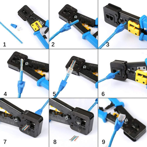 Crimpeadora Ez Rj45 +50 Conector Cat6 Prensa Anticorte