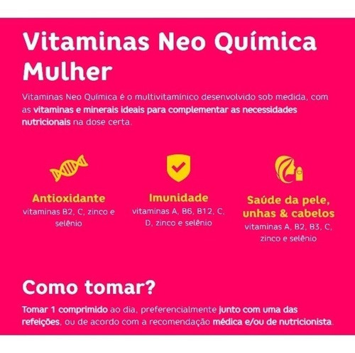 Suplemento Vitamina Neo Química Centrotabs Mulher 60 Comp