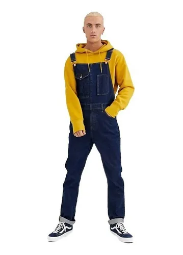Overol Jumper Hombre Cargo Mezclilla M ltiples Bolsillos