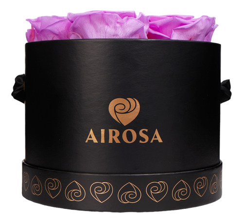 Rosas Preservadas Box Premium 15 Color Lila Caja Black
