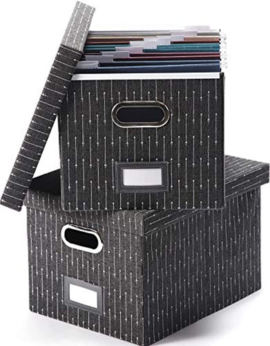 Caja Organizadora De Archivos Decorativos, Juego De 2, Siste