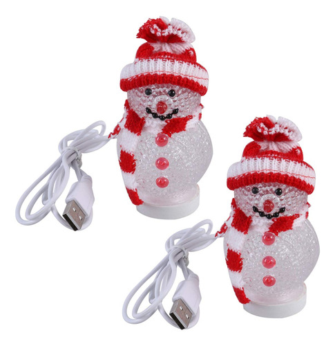 Mobestech 2 Luces De Navidad Usb Muneco De Nieve Luces Usb C