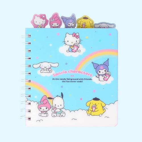 Kitty Friends Cute Characters Illustrated Tabbed Index Rule.