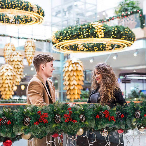 . Mc Guirnalda De Navidad De 2.7 M Con 50 Luces, Guirnalda