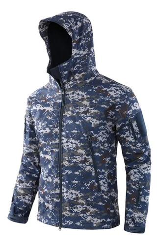 Campera Tácticas Impermeables Camperas Pixelado Azul Marina 