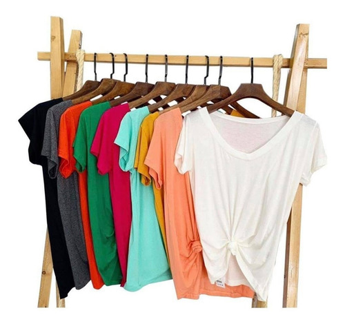 Kit 6 T-shirts Blusas Feminina Roupas Atacado Revenda 