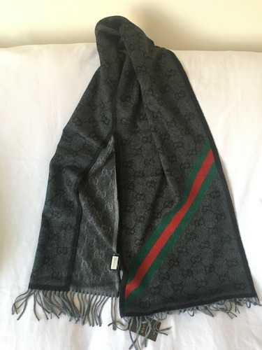 Bufanda Gucci Original Unisex Lana Alpaca Monograma 