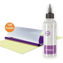 Comprar 100pz Papel Hectográfico Transfer Para Tatuar + Stencil Gel