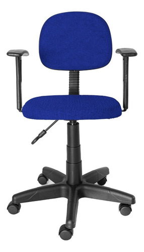 Cadeira Sec. Gir. Carenada C/ Braço Fixo T Reto J Serrano Cor Azul/preto