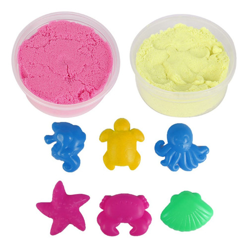 Kit 2 Massinha Areia Magica Infantil Modeladora +6 Forminhas