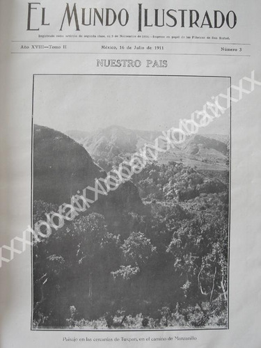 Portada Antigua 1911 Camino A Manzanillo, Tuxpan Veracruz