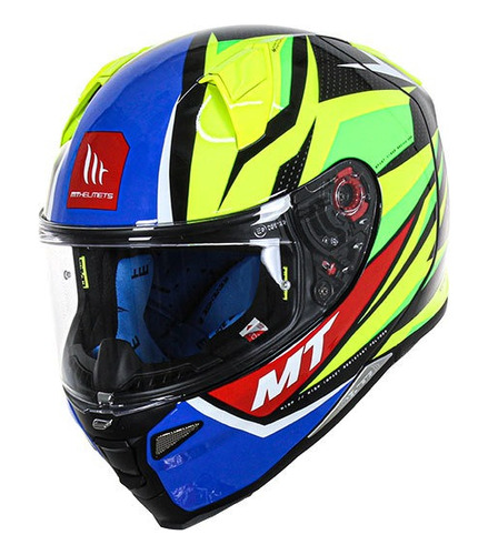 Casco Para Moto Mt Helmets Revenge2 Kley A2 Amarillo/ Fluo