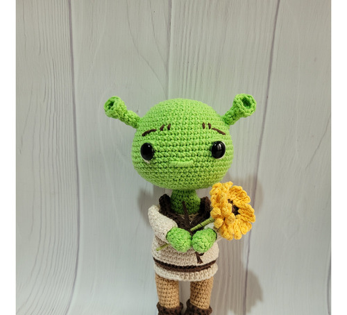 Shrek Ogro Amigurumi Muñeco Peluche Tejido Artesanal