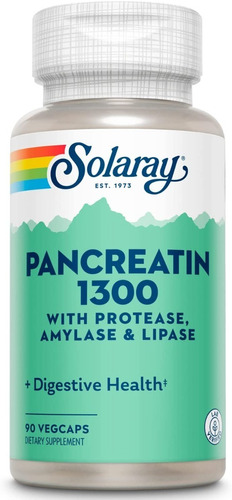 Pancreatin 1300 90cap Solaray - Unidad a $880