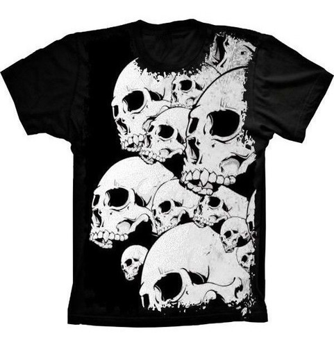 Camiseta Estilosa 3d Fullprint - Skull Caveiras Crânio