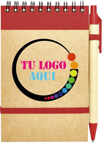 Pack 90 Libretas Ecológica Con Bolígrafo Personalizadas