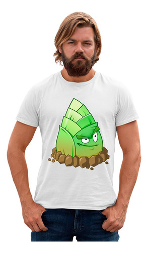 Playera Blanca Panda Plantas Vs Zombies Bambu Pvz