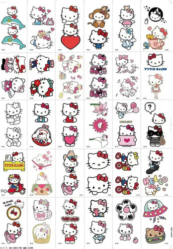 Planilla Stickers Hello Kitty Kuromi My Melody Anime Kawaii