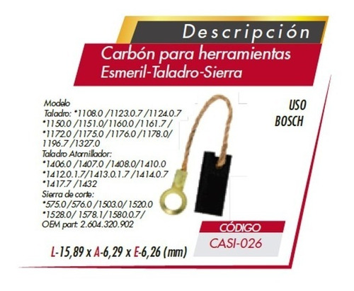 Carbon Sierra Trompo Atorn/esm/taladro Bosch