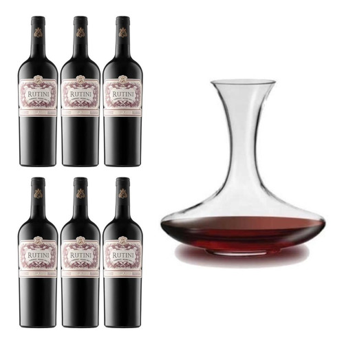 Vino Rutini Cabernet Malbec Caja X6 + Decantador Para Vino