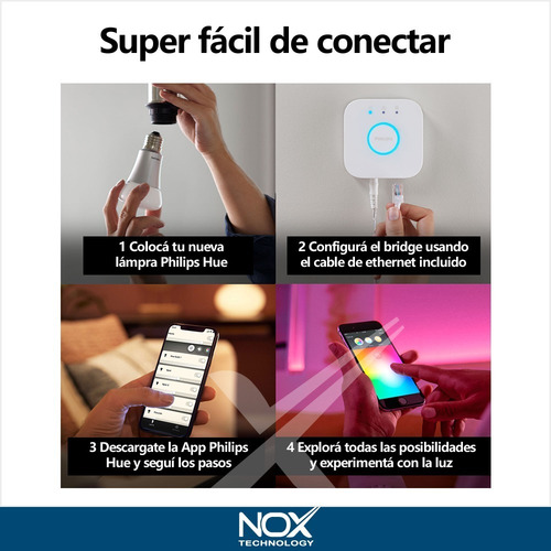 Imagen 6 de 10 de Kit De Inicio Philips Hue White Color Luz Color + 3 Lámparas