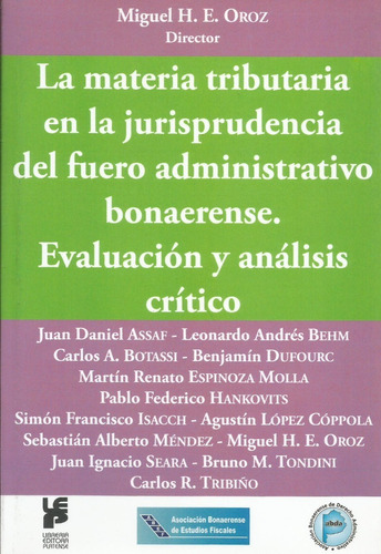 La Materia Tributaria Jurisprudencia Administrativo Oroz