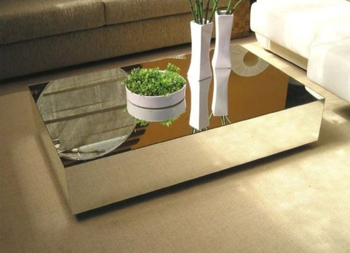 Mesa De Centro Espejada, Ratona, Mesa De Arrime 70 X 70 X 40