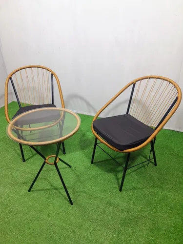 Combo 2 Sillas Asuncion C/almohadones + Mesa Trípode Balcón