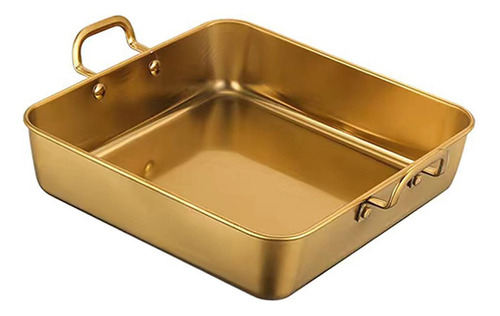 Fuente De Servicio De Acero Inoxidable De 25x25cm Oro