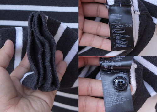 Sweeter Vestido Marca H&m, Rayas Gris Oscuro Talle M Holgado (Usado)
