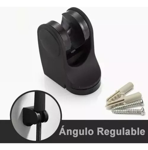 Soporte Para Ducha Teléfono Regulable Negro Mate Sertec