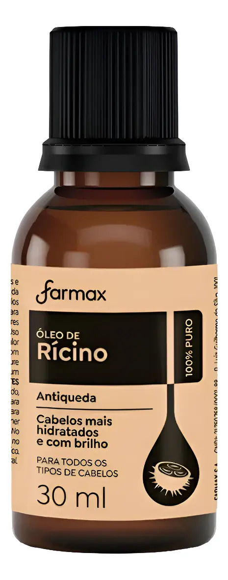 Óleo De Rícino Natural Auxilia No Crescimento 30ml Farmax
