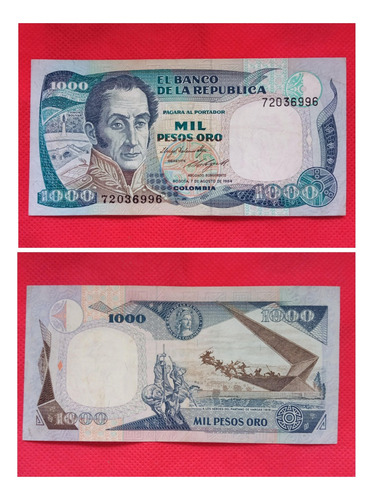 Colombia  1000 Pesos Oro  1984.