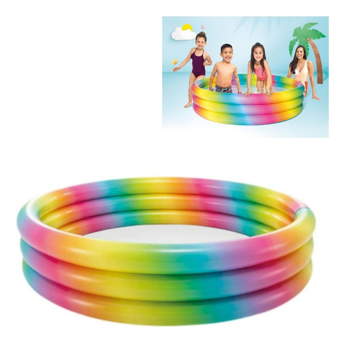 Inflable De Tres Aros Para Agua Multicolor